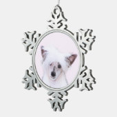 Chinesisch gezapfte Powderpuff-Malerei - Hundekuns Schneeflocken Zinn-Ornament (Rechts)