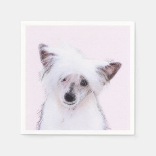 Chinesisch gezapfte Powderpuff-Malerei - Hundekuns Serviette
