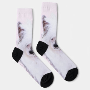 Chinesisch gezapfte Powderpuff-Malerei - Hundekuns Socken