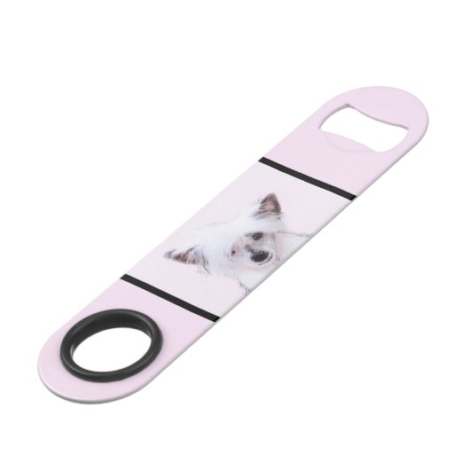 Chinesisch gezapfte Powderpuff-Malerei - Hundekuns Speed Flaschenöffner (Vorderseite Schrägansicht)