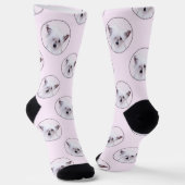 Chinesisch gezapftes Powderpuff Weiße Malerei Socken (Gewinkelt)