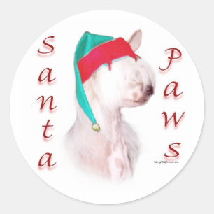 Chinesisch gezinkte Santa Paws Runder Aufkleber
