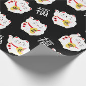 Chinesisch glücklicher Katze gutes Glück Geschenkpapier (Ecke)