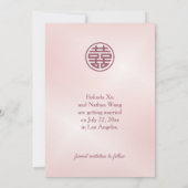 Chinesisch Hochzeit Dusty Pink Cherry Blossom Save The Date (Rückseite)