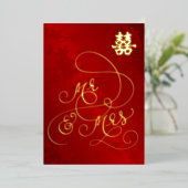 Chinesisch Hochzeit Mr. and Mrs. Folieneinladung (Stehend vorne)