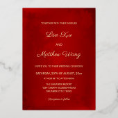 Chinesisch Hochzeit Mr. and Mrs. Folieneinladung (Rückseite)