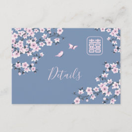 Chinesisch Hochzeit Pink Dusty Blue Wedding Detail Begleitkarte