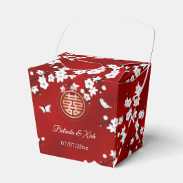 Chinesisch Hochzeit Red White Gold Danke Geschenkschachtel