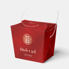 Chinesisch Hochzeit Red White Gold Danke Geschenkschachtel
