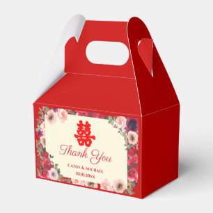 Chinesisch Hochzeit rot lila Blumendanken Geschenkschachtel
