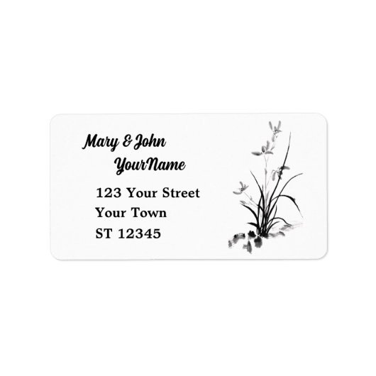 Chinesisch Iris - bw Adressaufkleber (Vorne)