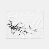 Chinesisch Iris - bw Fleecedecke (Vorderseite (Horizontal))