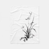 Chinesisch Iris - bw Fleecedecke (Vorderseite)
