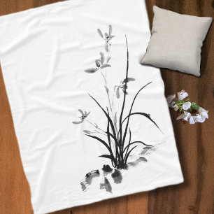 Chinesisch Iris - bw Fleecedecke