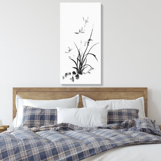 Chinesisch Iris - bw Leinwanddruck (Insitu (Schlafzimmer))
