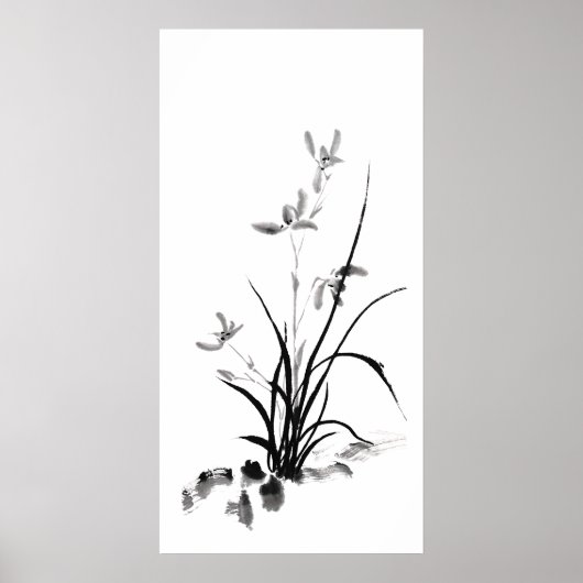 Chinesisch Iris - bw Poster (Vorne)