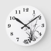 Chinesisch Iris - bw Runde Wanduhr (Vorderseite)