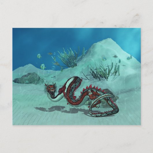 Chinesisch/Japanisch-Wasserdrache-Postkarte Postkarte (Vorderseite)