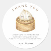 Chinesisch knöpfen Geburtstagsparty danke Runder Aufkleber (Vorderseite)