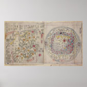 Chinesisch-Koreanische Weltkarte Poster (Vorne)