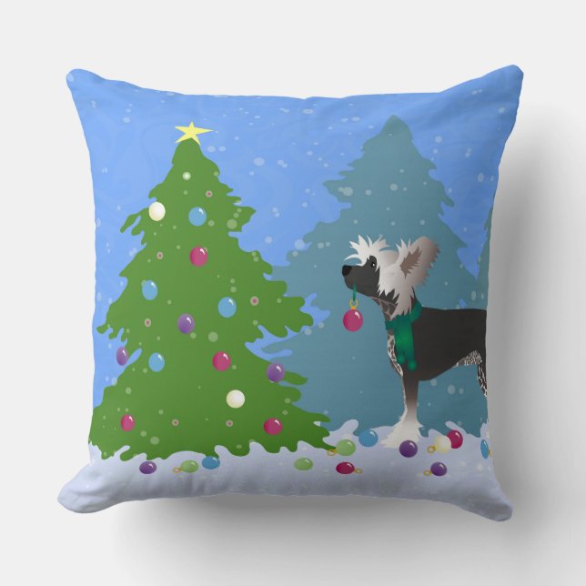 Chinesisch kreiert Dekorieren eines Weihnachtsbaum Kissen (Vorderseite)