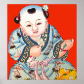 Chinesisch lachen Viel Glück New Years Buddha Art Poster (Vorne)