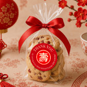 Chinesisch "Langlebigkeit" Geburtstag (RED) Runder Aufkleber