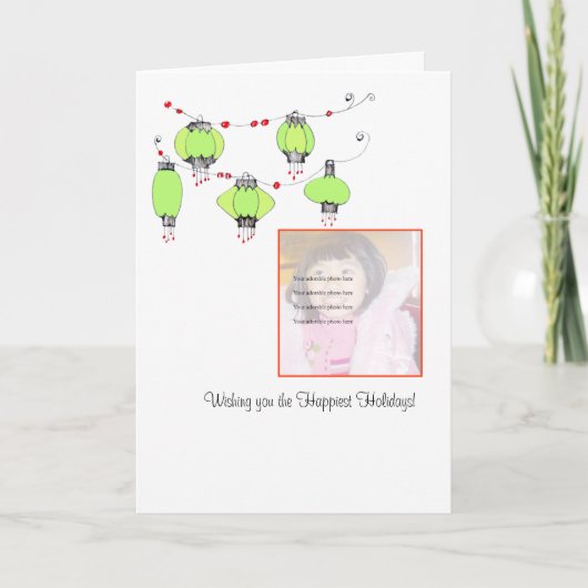 Chinesisch-Lantern-Fotokarte Feiertagskarte (Vorderseite)