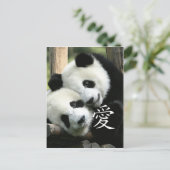 Chinesisch liebende kleine Riesenpandas Postkarte (Stehend Vorderseite)