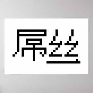 Chinesisch Loser / Diaosi 屌 丝 Hanzi MEMO Poster