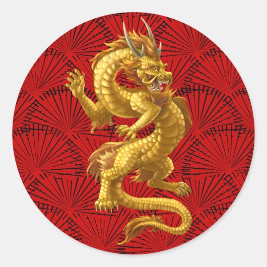 Chinesisch Lucky Gold Dragon Stickers (Vorderseite)