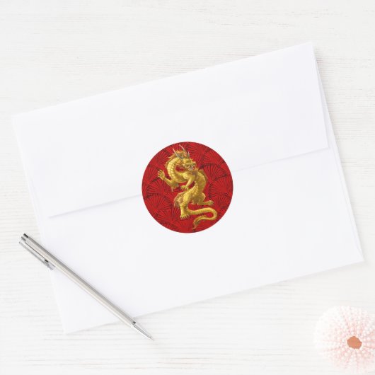Chinesisch Lucky Gold Dragon Stickers (Umschlag)