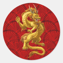 Chinesisch Lucky Gold Dragon Stickers