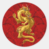Chinesisch Lucky Gold Dragon Stickers (Vorderseite)