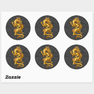 Chinesisch Lucky Gold Dragon Stickers
