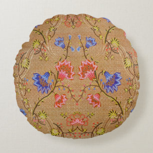 Chinesisch Nanjing Imperial Red-Gold Brocade Rundes Kissen