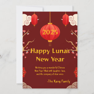 Chinesisch Neues Jahr 2025 Feiertagskarte