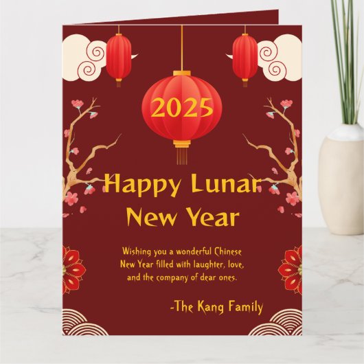 Chinesisch Neues Jahr 2025 Karte (Vorderseite)
