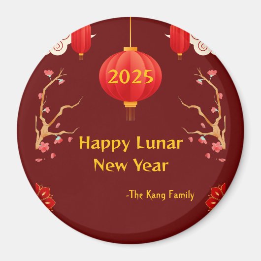 Chinesisch Neues Jahr 2025 Magnet (Vorne)
