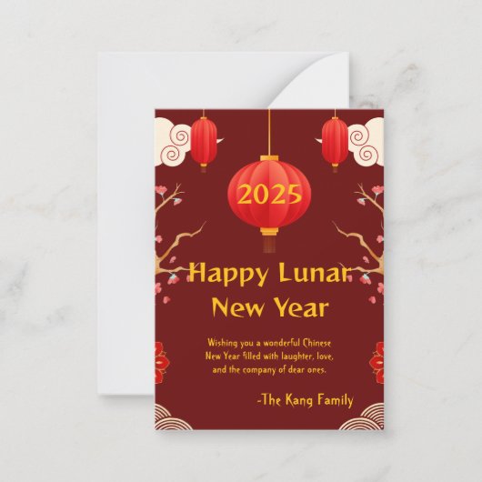 Chinesisch Neues Jahr 2025 Mitteilungskarte (Vorderseite)