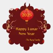 Chinesisch Neues Jahr 2025 Ornament Karte (Vorderseite)