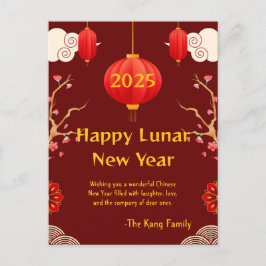 Chinesisch Neues Jahr 2025 Postkarte