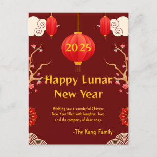 Chinesisch Neues Jahr 2025 Postkarte