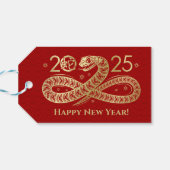 Chinesisch Neues Jahr der Schlange 2025 Geschenkanhänger (Rückseite Horizontal)