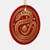 Chinesisch Neues Jahr der Schlange 2025 Keramik Ornament (Rechts)