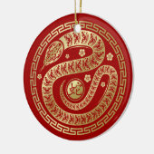 Chinesisch Neues Jahr der Schlange 2025 Keramik Ornament (Links)