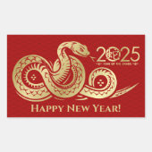 Chinesisch Neues Jahr der Schlange 2025 Rechteckiger Aufkleber (Vorderseite)
