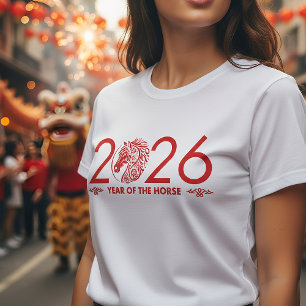 Chinesisch Neues Jahr des Feuerpferdes 2026 T-Shirt
