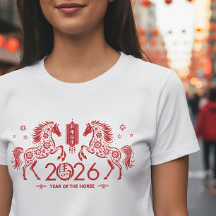 Chinesisch Neues Jahr des Feuerpferdes 2026 T-Shirt