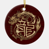 Chinesisch Neues Jahr des Holzdrachen 2024 Keramik Ornament (Vorne)